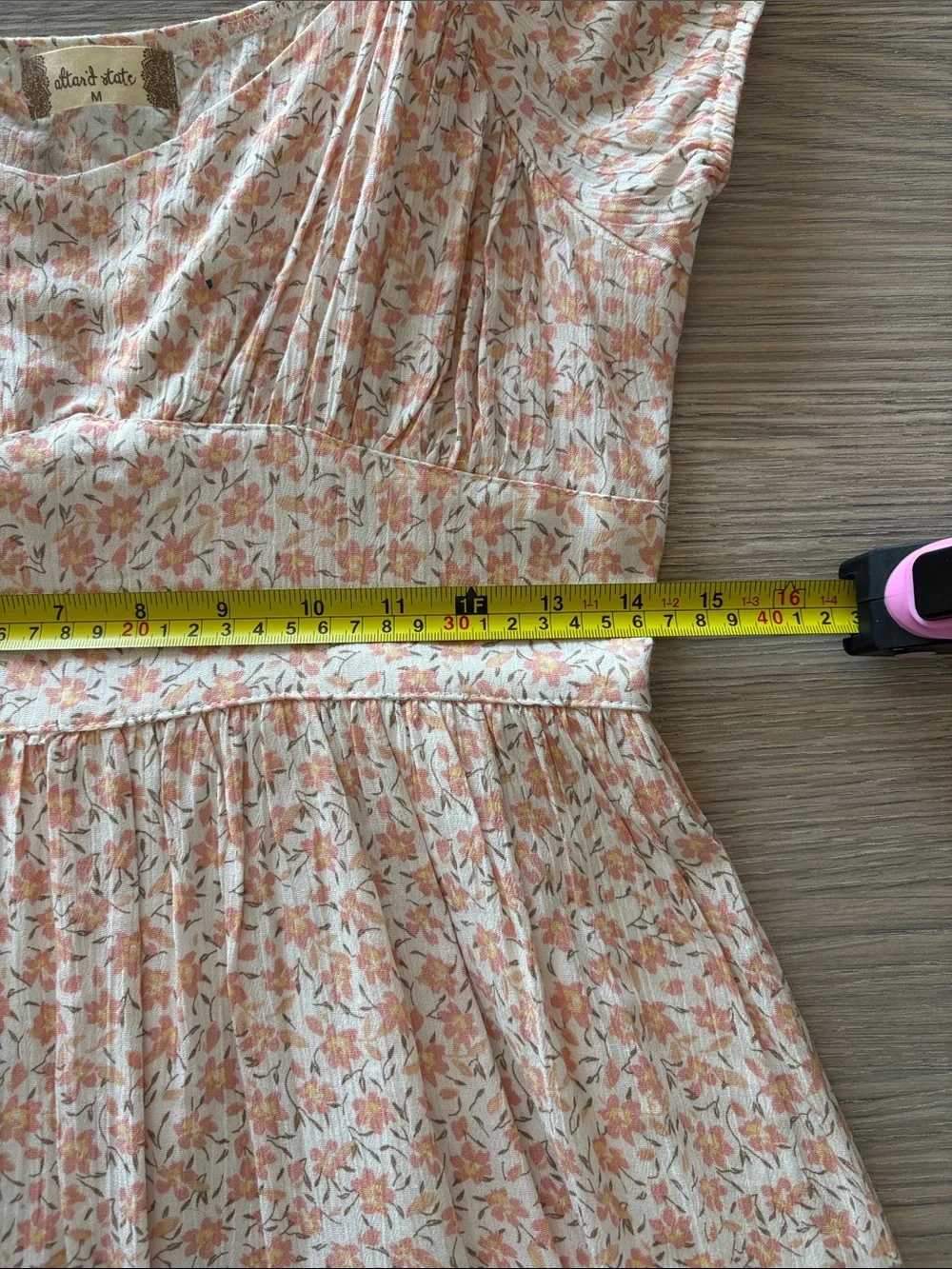 Altar’d State Floral Babydoll Mini Dress Size Medium Cottagecore - Picture 5 of 6